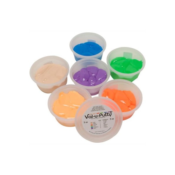 Fabrication Enterprises Val-u-Putty Exercise Putty, 3 Ounce, Set of 6 (6 Colors) 736604 - main